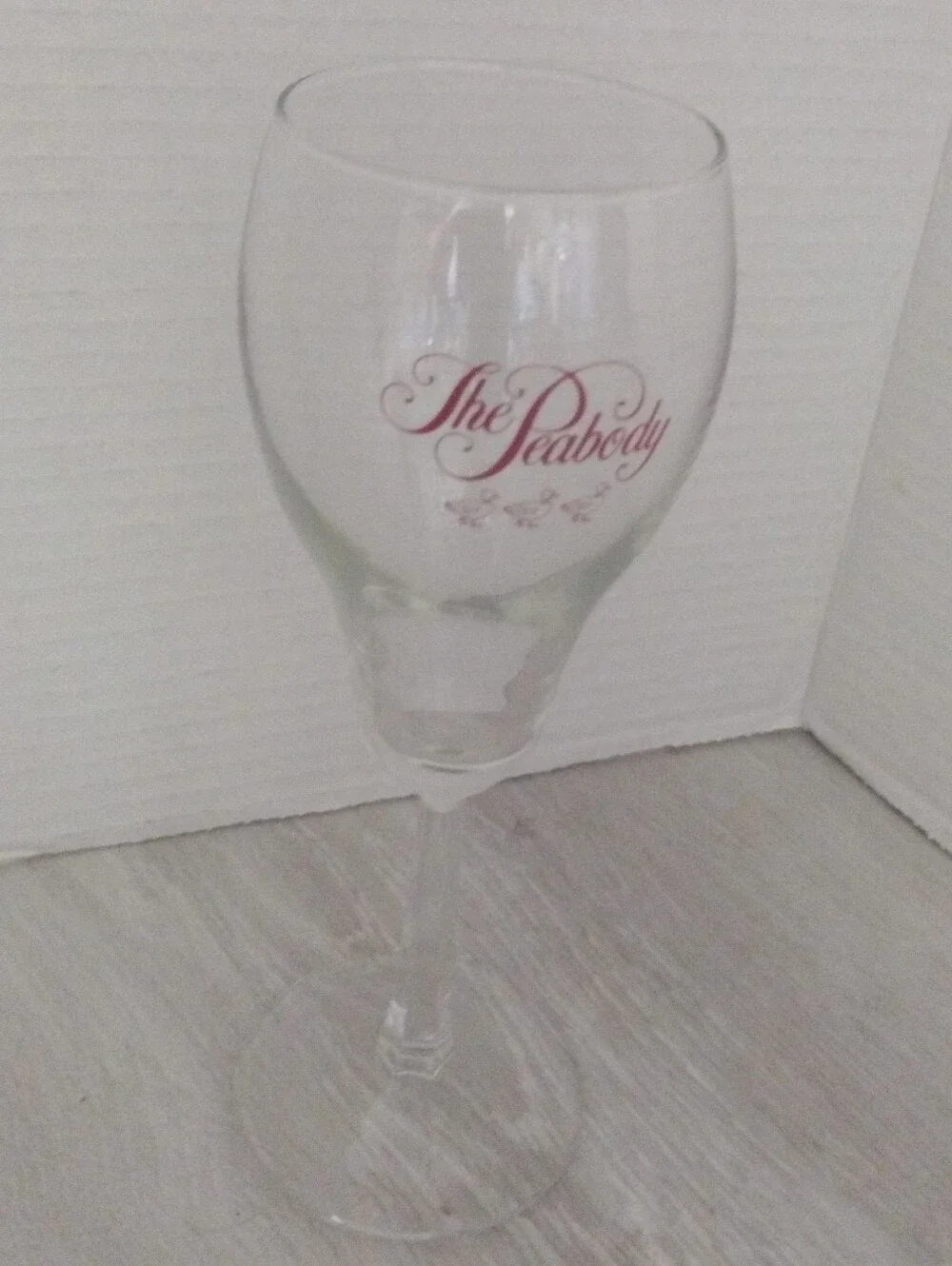 Peabody Hotel Ducks Logo Wine Champagne Glass  Vintage Collectible Souvenir
